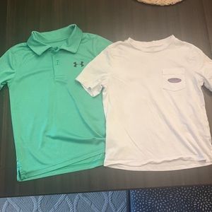 Size 6 Vineyard Vines shirt and Under Armour Polo